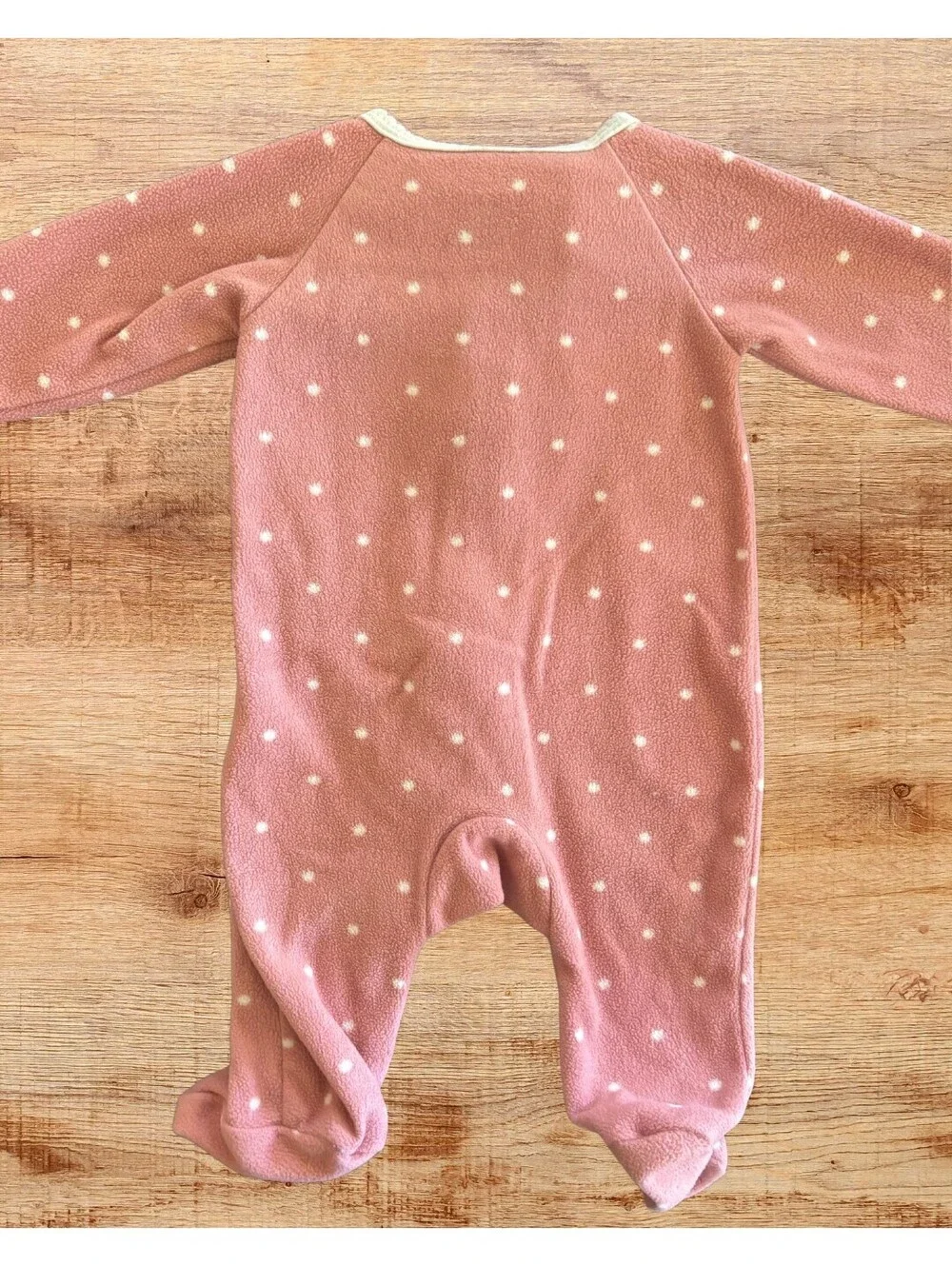 Carter's Pink Bear Fleece Footie Pajamas Polka Dot Baby Sleeper